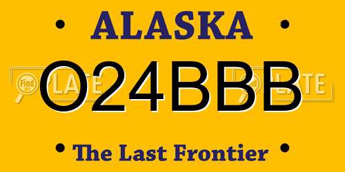 O24BBB Alaska License Plate