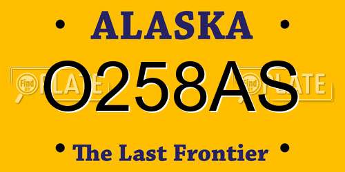 O258AS Alaska License Plate