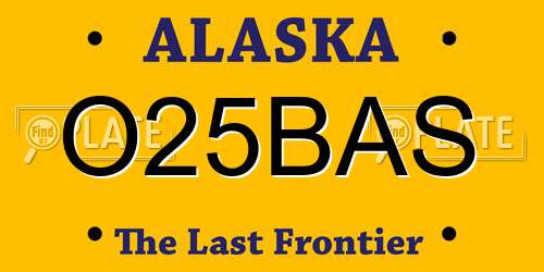 O25BAS Alaska License Plate