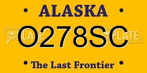 O278SC Alaska License Plate