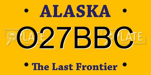 O27BBC Alaska License Plate