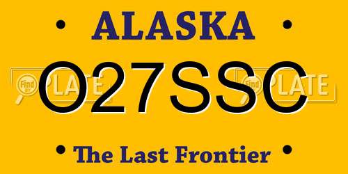 O27SSC Alaska License Plate