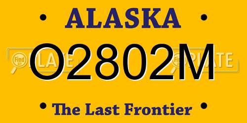 O2802M Alaska License Plate