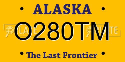 O280TM Alaska License Plate