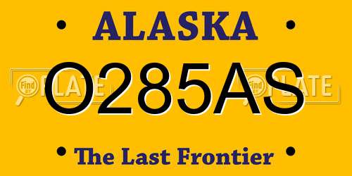 O285AS Alaska License Plate