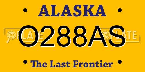 O288AS Alaska License Plate
