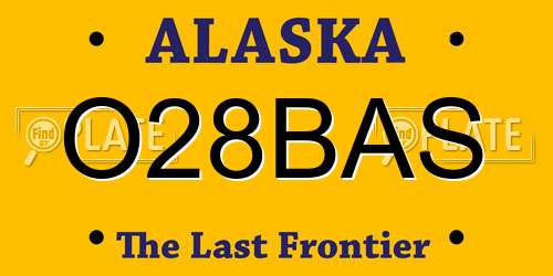 O28BAS Alaska License Plate