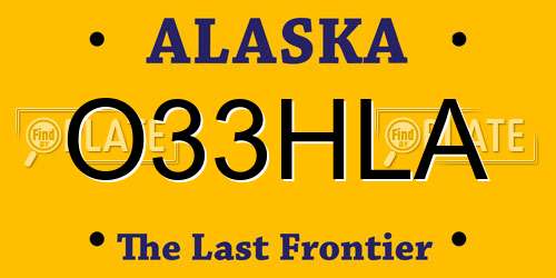 O33HLA Alaska License Plate