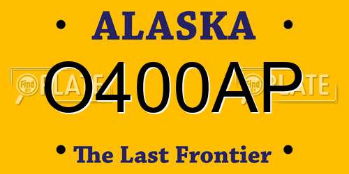 O400AP Alaska License Plate