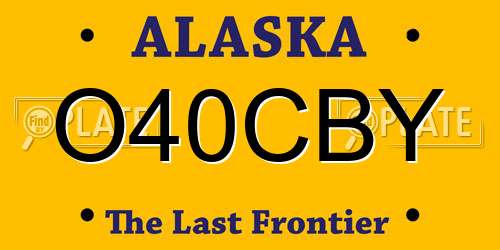 O40CBY Alaska License Plate