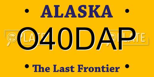 O40DAP Alaska License Plate