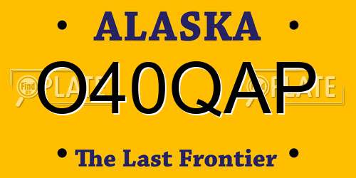 O40QAP Alaska License Plate