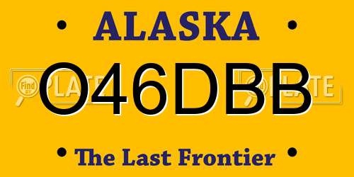O46DBB Alaska License Plate
