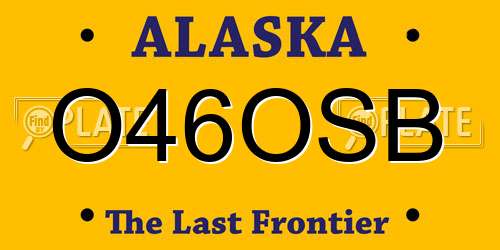 O46OSB Alaska License Plate