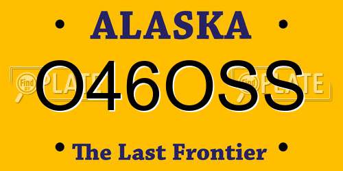 O46OSS Alaska License Plate