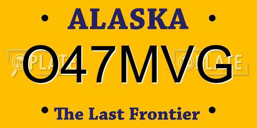 O47MVG Alaska License Plate