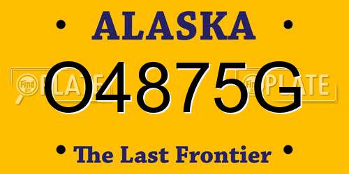 O4875G Alaska License Plate