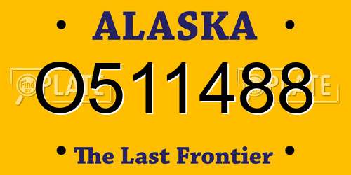 O511488 Alaska License Plate