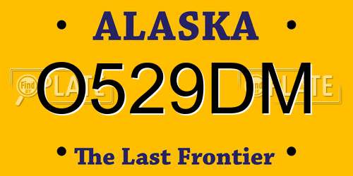 O529DM Alaska License Plate