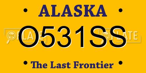 O531SS Alaska License Plate