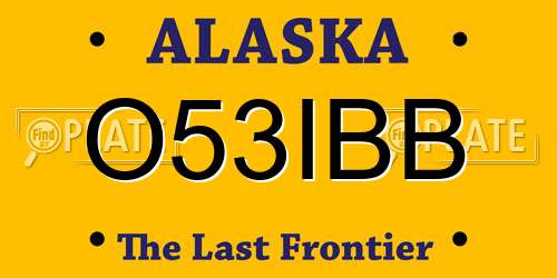 O53IBB Alaska License Plate