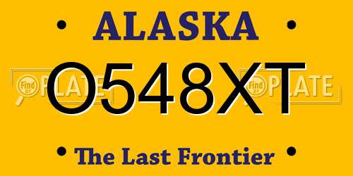 O548XT Alaska License Plate