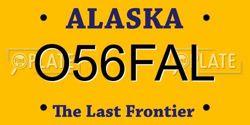 O56FAL Alaska License Plate