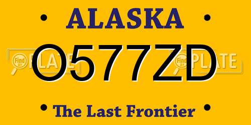 O577ZD Alaska License Plate