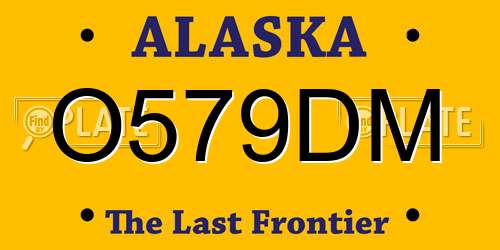 O579DM Alaska License Plate