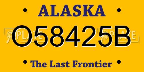 O58425B Alaska License Plate