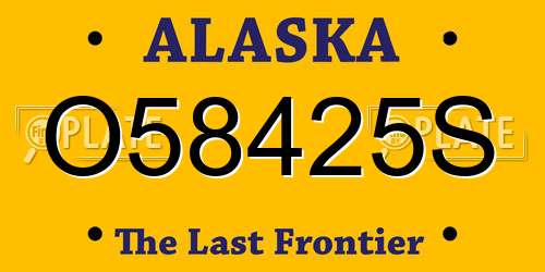 O58425S Alaska License Plate