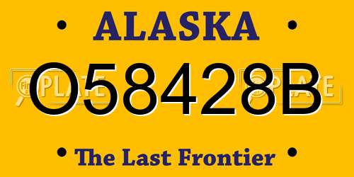 O58428B Alaska License Plate