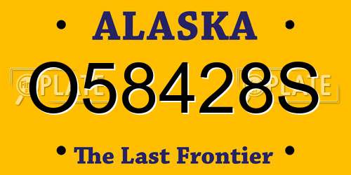 O58428S Alaska License Plate