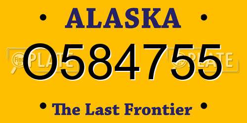 O584755 Alaska License Plate