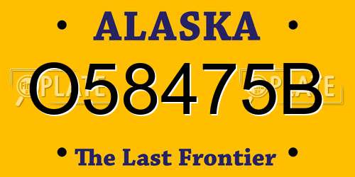 O58475B Alaska License Plate