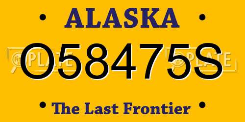 O58475S Alaska License Plate