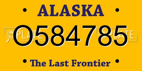 O584785 Alaska License Plate
