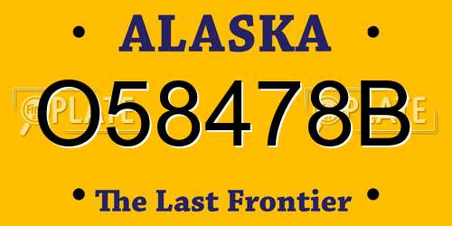 O58478B Alaska License Plate