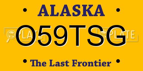 O59TSG Alaska License Plate
