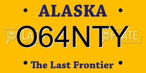 O64NTY Alaska License Plate