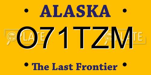 O71TZM Alaska License Plate