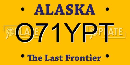 O71YPT Alaska License Plate