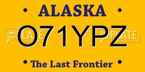 O71YPZ Alaska License Plate