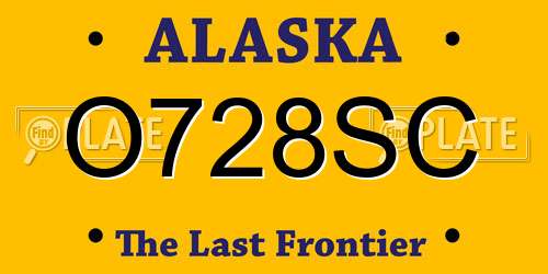 O728SC Alaska License Plate