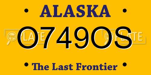 O749OS Alaska License Plate