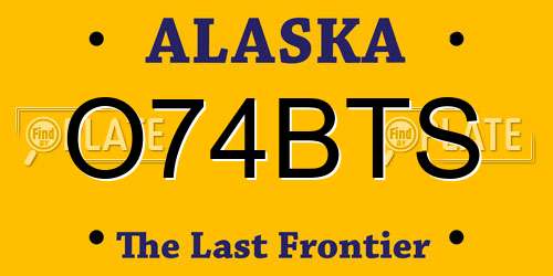 O74BTS Alaska License Plate