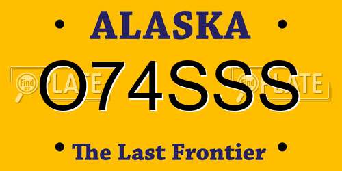 O74SSS Alaska License Plate