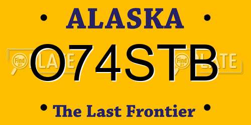 O74STB Alaska License Plate