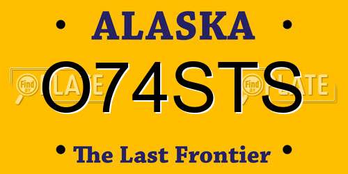 O74STS Alaska License Plate