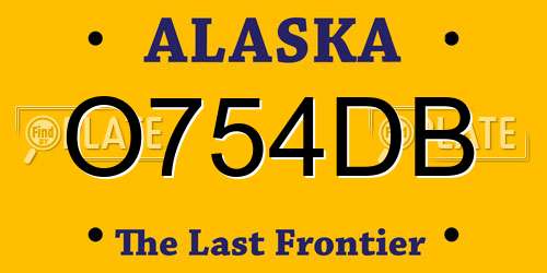 O754DB Alaska License Plate